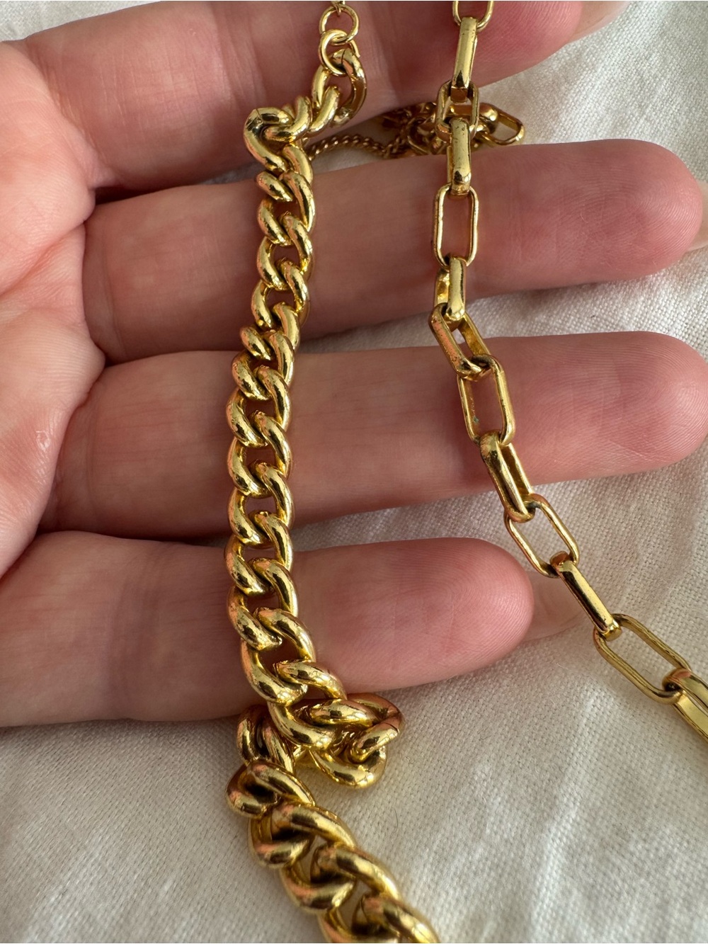 Shiny Mixed Chain Necklace